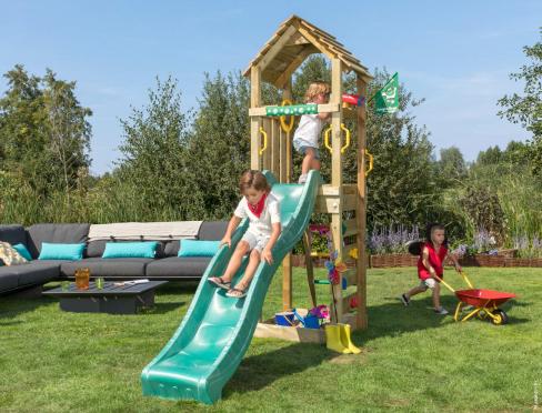 Jungle Cocoon | Wooden climbing frame with slide