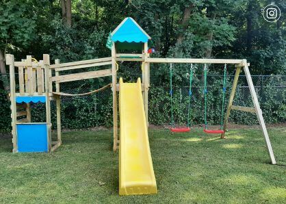 Wooden Climbing Frame with Bridge • Resort Clatter Bridge