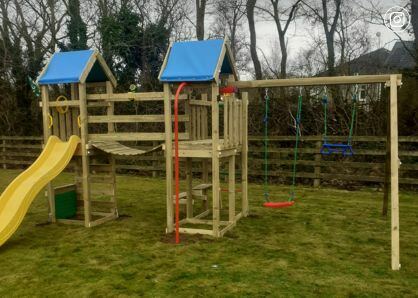 Wooden Climbing Frame with Bridge • Resort Clatter Bridge